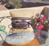 Amethyst Small Stone 5 layer Wrap Bracelet