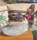 Amethyst Small Stone 5 layer Wrap Bracelet