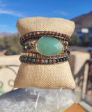 Jade Green Aventurine 5 layer wrap bracelet