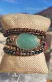 Jade Green Aventurine 5 layer wrap bracelet