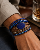 Blue Lapis Lazuli Stone Unisex Wrap Bracelet