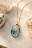 Oval Shaped labradorite Pendant/Necklace