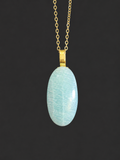 Natural Blue Russian Amazonite Oval shaped Stone Pendant