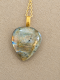 Soft Triangular Shaped labradorite Pendant/Neclace
