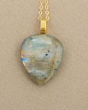 Soft Triangular Shaped labradorite Pendant/Neclace