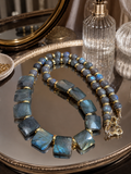 Business Casual Faceted Labradorite natural stone Necklace