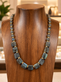 Business Casual Faceted Labradorite natural stone Necklace