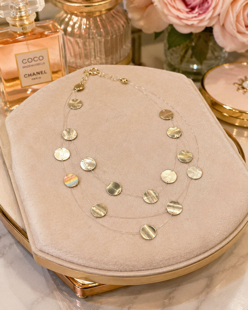 Shiny Floating Circle Multi Layer Necklace