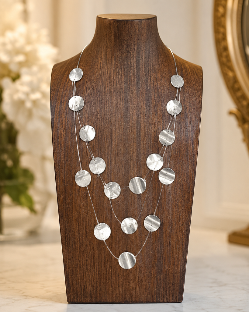Shiny Floating Circle Multi Layer Necklace