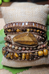 Tigerseye Natural Stone Wrap Bracelet