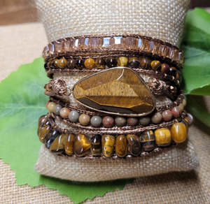 Tigerseye Natural Stone Wrap Bracelet