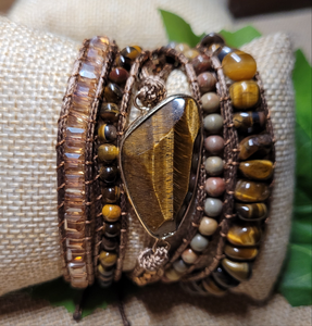 Tigerseye Natural Stone Wrap Bracelet