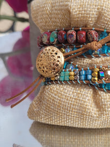 Colorful Variscite Wrap Bracelet