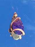 Rainbow Aura Titanium Oval Copper Wrap