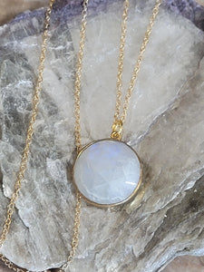 Minimalist Rainbow Moonstone Necklace