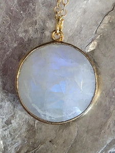 Minimalist Rainbow Moonstone Necklace