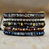 Colorful Black unisex 5 wrap Boho Style Bracelet