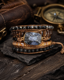 Black & Gray Marbled Variscite Wrap Bracelet