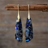 Sea Sediment Jasper Teardrop Earrings-Blue/Black