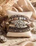 Dalmatian Jasper Natural Stone Wrap Bracelet