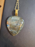 Soft Triangular Shaped labradorite Pendant/Neclace