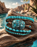 Turquoise Magnesite Natural Stone Wrap Bracelet