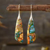 Sea Sediment Jasper Teardrop Earrings-Multi Color
