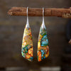 Sea Sediment Jasper Teardrop Earrings-Multi Color