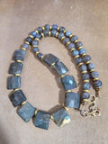 Business Casual Faceted Labradorite natural stone Necklace