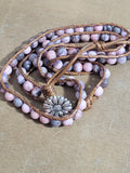 Rhodonite Beaded Wrap Bracelet