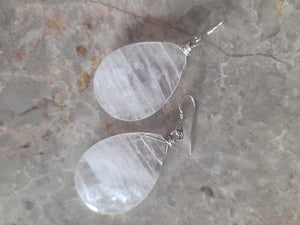 Teardrop Shape Rose quartz Earrings