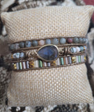 Labradorite Natural Stone 3x Wrap Bracelet