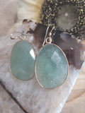 Aventurine Natural Stone faceted teardrop earrings