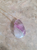 Tear Drop Shape Rainbow Fluorite Natural Stone Pendant #9