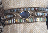 Labradorite Natural Stone 3x Wrap Bracelet