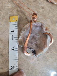 Geode Quartz Crystal  Natural Stone Pendant