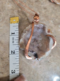 Geode Quartz Crystal  Natural Stone Pendant