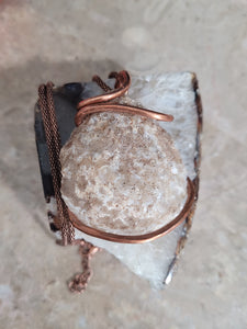Brazilian Agate Crystal Filled Geode Pendant Necklace
