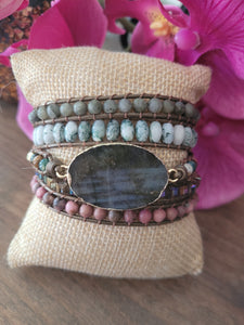 Labradorite Natural Stone Wrap Bracelet