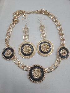 Designer Lion head Necklace and Earrings Set