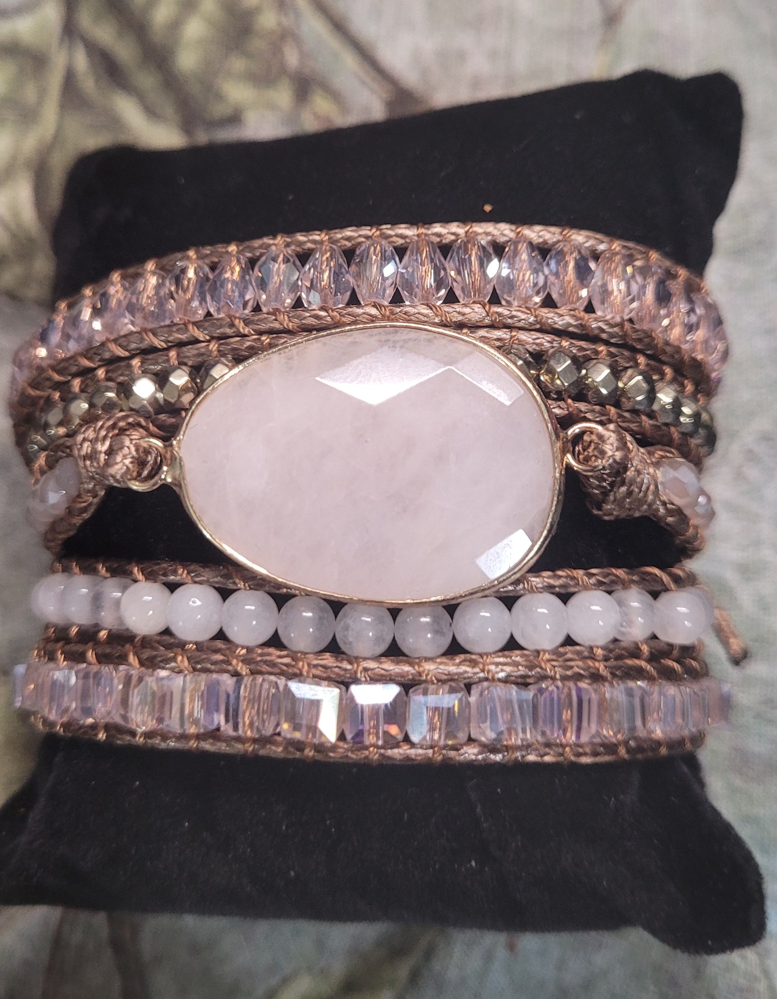 Rose Quartz Crystal Wrap Bracelet