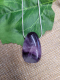 Purple Teardrop Shape Fluorite Natural Stone Pendant #1