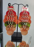 Autumn Harvest Cascade Long Drop Paillette Earrings