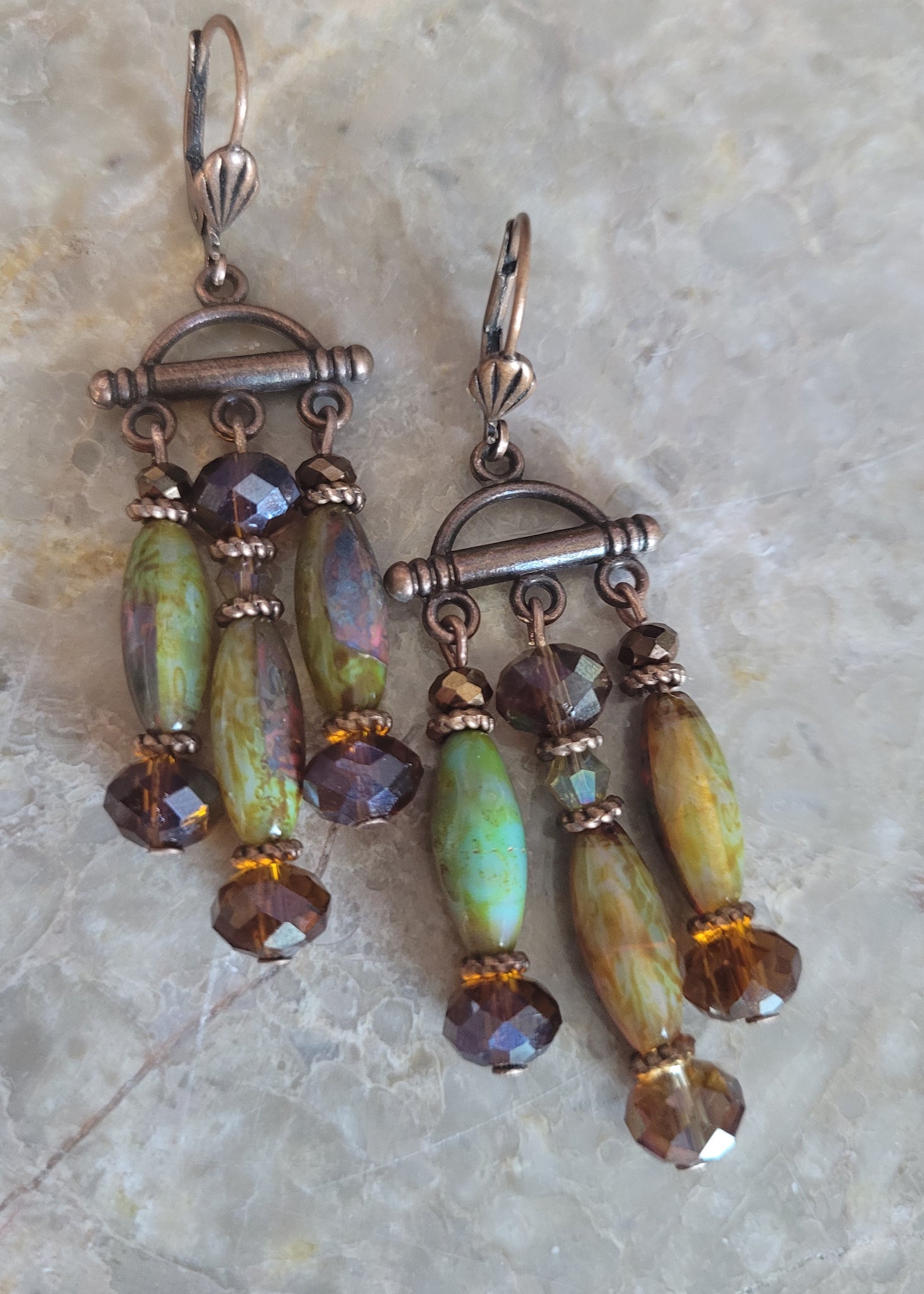 Picasso Bead Chandelier Earrings