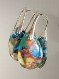 Sea Sediment Jasper Teardrop Earrings-Multi Color