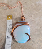 Oval Copper Wrapped Opalite Necklace/ Pendant