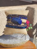 Blue Lapis Lazuli Stone Unisex Wrap Bracelet