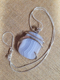 Blue Lace Agate Natural Stone Pendant