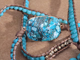 Turquoise Blue Magnesite 5 Wrap Bracelet