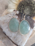 Aventurine Natural Stone faceted teardrop earrings
